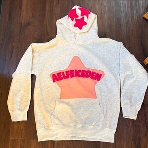 Aelfric Eden Star Hoodie Gray pink star women oversized sz S. Like new